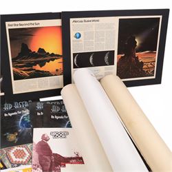 Collection of posters, prints and other ephemera belonging to author Arthur C Clarke, including three David Hardy prints, a collection of stamps, mostly related to space or Arthur C Clarke's work, magazines, conference programme, Pierre Mion poster and two Pamela Lee posters, etc

Notes: This item is from the private collection of Arthur C. Clarke's brother.