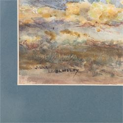 James Ulric Walmsley (British 1860-1954): House on the Lakeside and Moors Landscape, two watercolours  signed, 19cm x 28cm and 18.5cm x 26cm (2)
