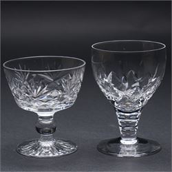 Collection of Stuart 'Ludlow' and 'Carlingford' pattern table glass including claret and hock glasses, tumblers, sherry glasses, etc together with a hobnail cut decanter etc