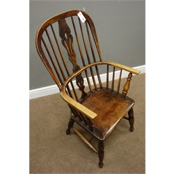  19th century Windsor chair, stick and pierced splat back, turned supports  