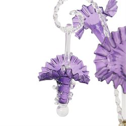 Victorian style English three basket amethyst glass epergne, H62cm