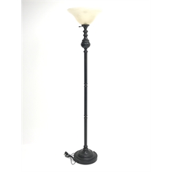  Black painted standard lamp, H170cm  