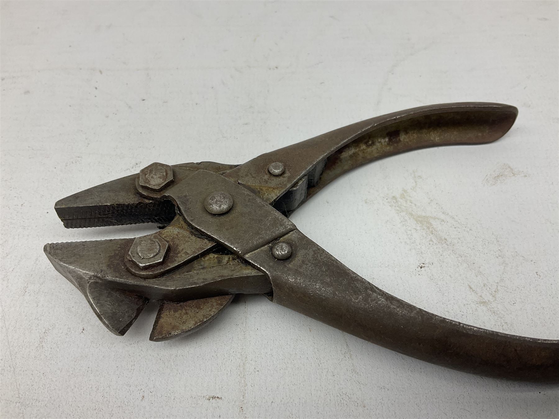 Military interest - Pair of SOE wire cutters by H Brindley; Needle dagger with triform blade 15.5cm; Iron key with secret message compartment; ‘Pill box’ telescope; Wire cutters; Field Engineering and Mine Warware pamphlet No. 7, Booby Traps (6)