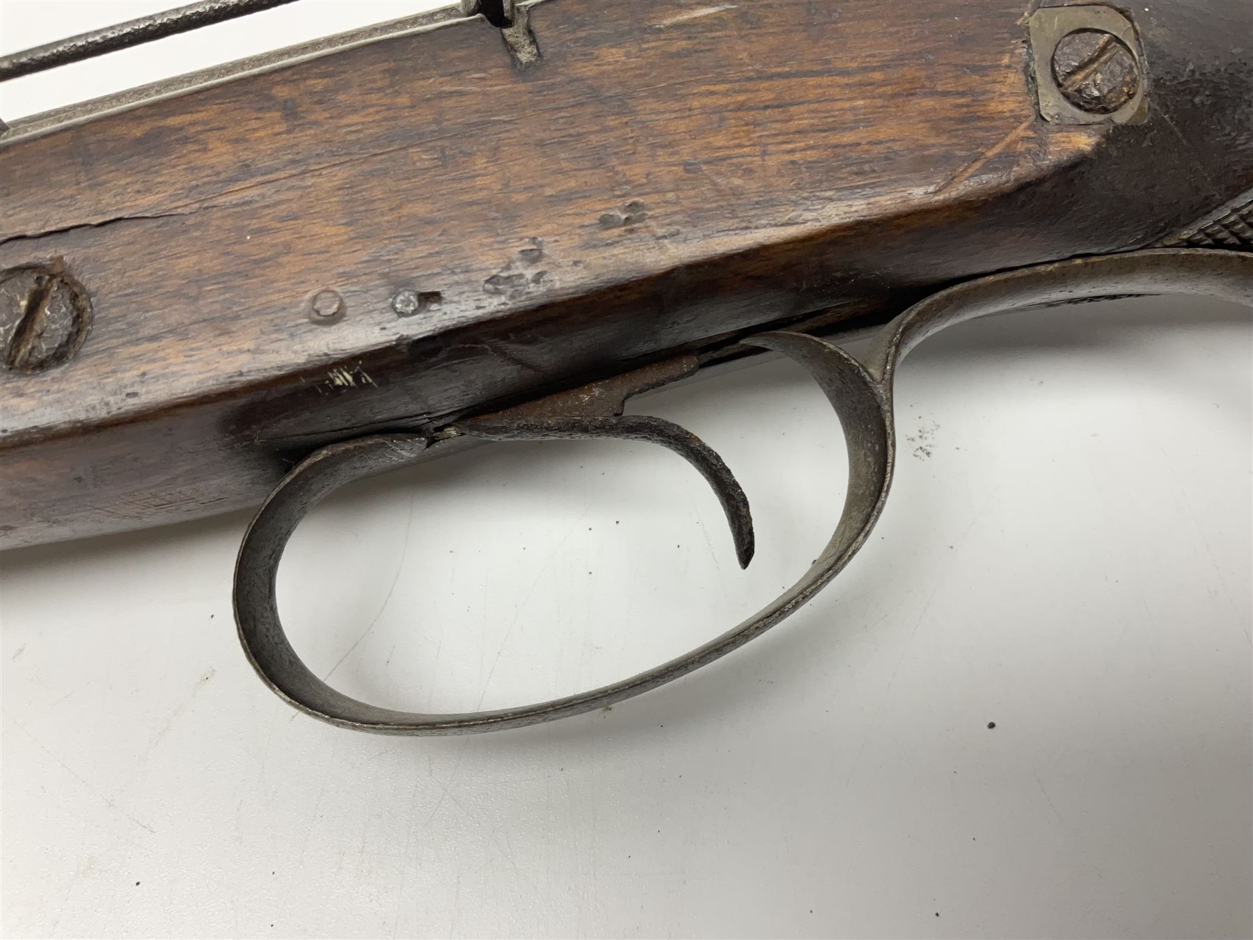 UNPROOFED/OUT OF PROOF SO RFD ONLY - three guns in poor condition comprising 19th century G. Coop 12-bore side-by-side double barrel hammer shotgun; 14-bore single barrel percussion sporting gun composed of various parts with cut-down barrel; and non-firing mock snider action ornamental gun (3)