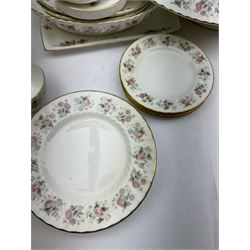 Minton Spring Bouquet pattern part tea and dinner service, including six dinner plates, six side plates, two covered dishes etc, together with Minton Marlow pattern part tea service  