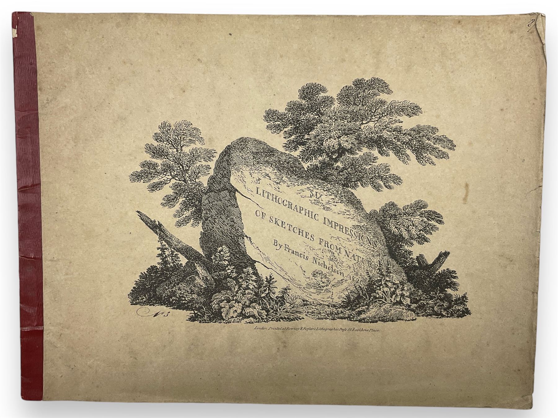 Francis Nicholson (British 1753-1844): 'Lithographic Impressions of Sketches from Nature',  original folio pub. 1820, in Solander box 