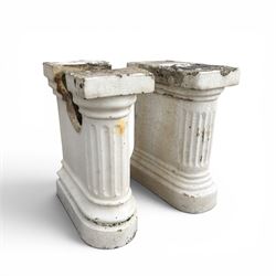 19th century porcelain Belfast sink, raised on two fluted ceramic end supports