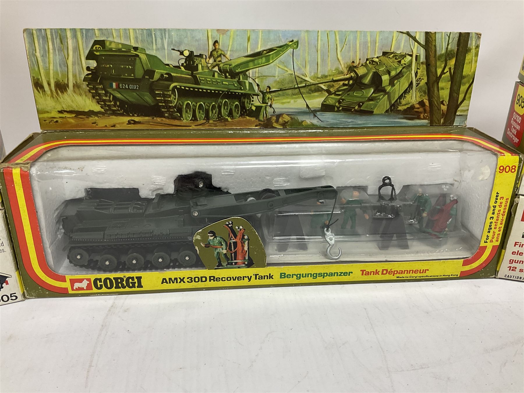 Corgi - eleven military models comprising three x 900, three x 901, four x 905 & 908; all boxed; together with nine unboxed models (18)