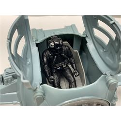 Star Wars - four space/land vehicles comprising Millenium Falcon with hinged top and figures; TIE Fighter; X-Wing Fighter with pilot; and AT-ST 'Chicken Walker' transporter; all unboxed (4)
