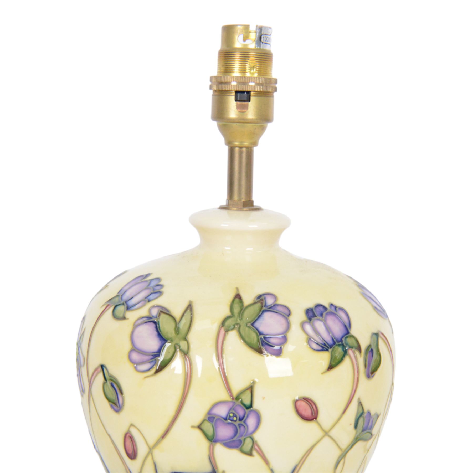 Moorcroft table lamp in Hepatica pattern, H30cm