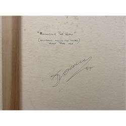 James Lishman (British 1931-2024): 'Pit Stop - Damon Hill World Formula 1 Champion 1996' and 'Rounding the Horn', two oils on canvas signed, titled and dated '97 verso 66cm x 79cm (2) (unframed)