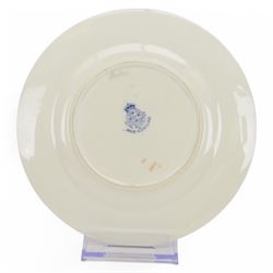 Four Royal Worcester hand painted ornithological plates, by W Powell, painted with a 'Chaffinch', 'Robin' 'Swallow' and 'Grasshopper Warbler', each named verso and bearing printed mark, D15cm 
