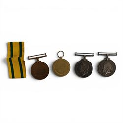 WWI trio of the War, Victory and 1914-1918 Mercantile Marine medal, awarded to 6376 Pte T ...