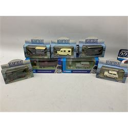 Collection of boxed die-cast model cars, to include Corgi Classics Thunderbirds 'Fab 1', with Lady Penelope and Parker figures, Corgi James Bond Octopussy and Thunderball, Heartbeat vehicles by Lledo and Corgi, Minichamps etc