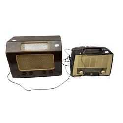 Wooden cased G Marconi radio and vintage Stella radio, largest example H31cm