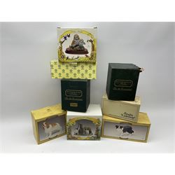 Leonardo Collection figures to include Spaniel, Border Collie, 'Nature Studies' and 'Farmyard Friends', a collection of figures including three owls a robin and a selection of farmyard scenes  