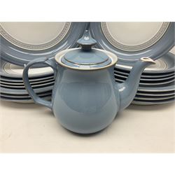Denby Castile part tea and dinner service, including teapot, eight dinner plates, nine cups and saucers, nine side plates etc