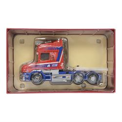 Eight diecast model lorries, comprising limited 1:50 scale Corgi Hauliers of Renown CC12831, two limited edition 1:76 scale Corgi Road Scene examples CC18301 Renault Magnum Curtainside and CC18105 Scania R Series Fridge and five 1:76 scale Exclusive First Editions, including Foden Artic Oval Tanker, Atkinson Artic Flatbed, Foden 4 Axle Flatbed, AEC Ergo 4 Axle Flatbed and AEC MkV Mandator Flatbed, all boxed