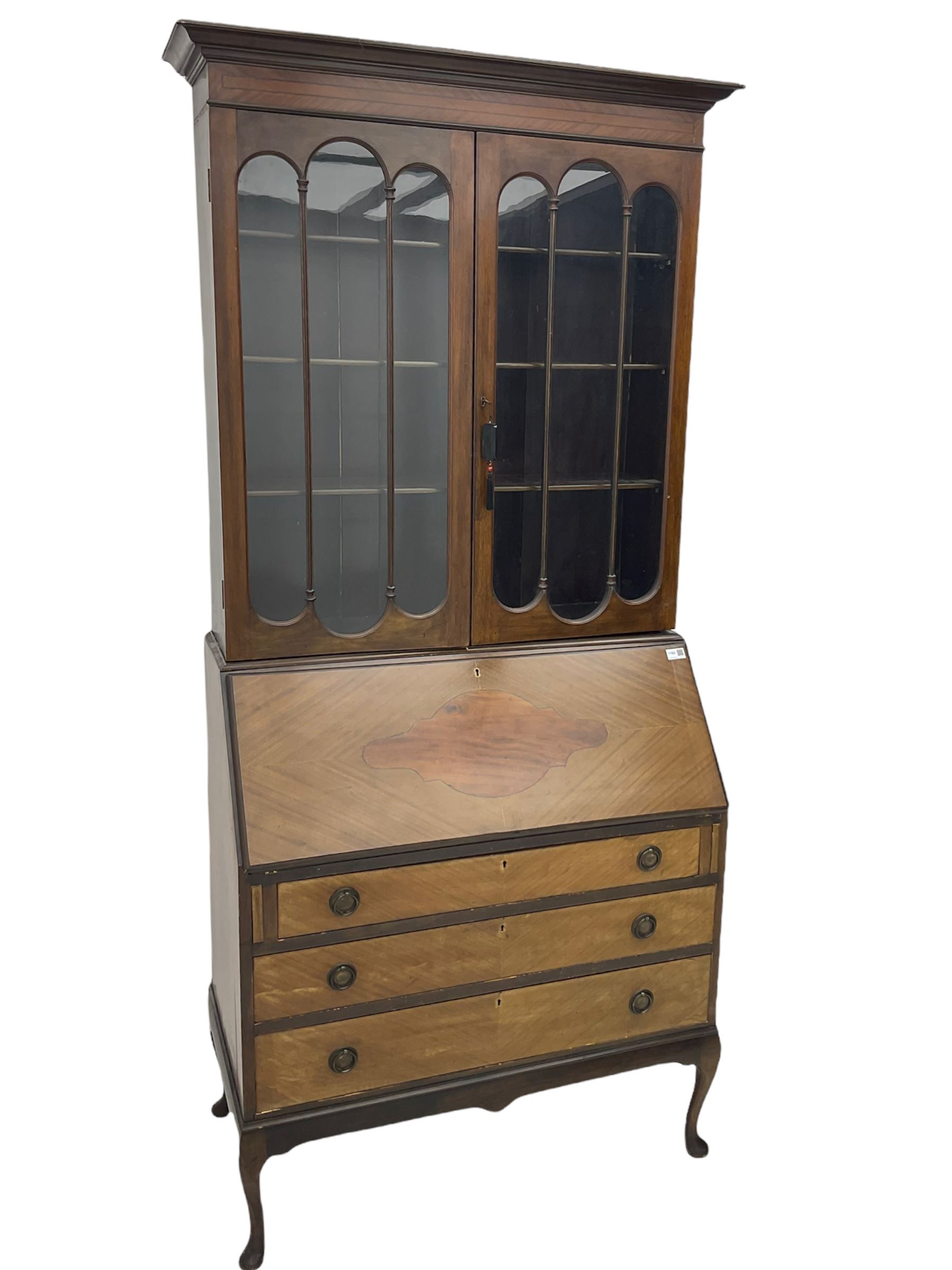 Early 20th century mahogany bureau bookcase The Furnishings Sale