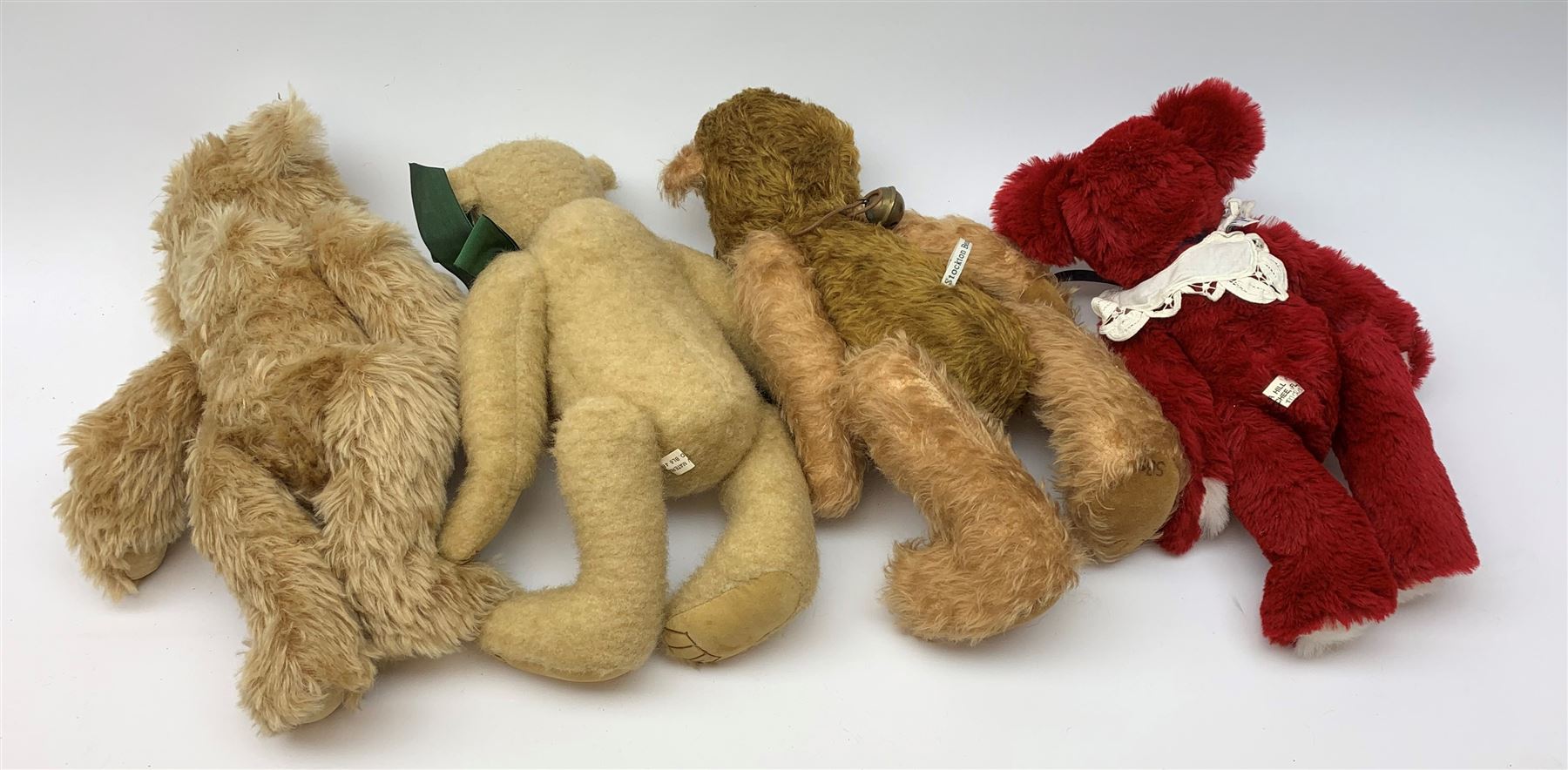 Handmade red teddy bear by Marcia Hill, Loxahatchee, Florida H15