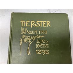 'The Poster, An Illustrated Monthly Chronicle', published by Woestyn, 1898. Volume First, June to December 1898. Green cloth and gilt binding. Complete with chromolithographic plates of Art Nouveau interest.