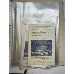 Collection of football memorabilia belonging and relating to the Hull based referee Frank Coultas, including 9ct gold Referee's medal for the 1957 Aston Villa v Manchester United FA Cup Final, inscribed 'The Football Association, F.B Coultas, F.A. Challenge Cup Competition, Final Tie 1957', hallmarked and in original case; the kit worn by him to referee the 1957 FA Cup Final and ephemera relating to the match including photographs, programmes and tickets; together with other football memorabilia collected by Frank Coultas, including programmes, photograph and ticket stubs, with some items relating to the 'Busby Babes'