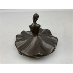 Heredities bronzed figure by Laura Lain, modelled as a seated ballet dancer, H14.5cm