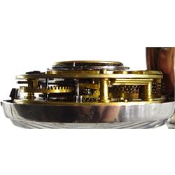 Victorian silver pair cased pocket watch by William Smith, Huddersfield, No. 533, round pillars, pierced and engraved balance cock decorated with a mask, cream enamel dial with Roman numerals, case by Vale & Rotherham, Birmingham 1835