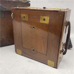 Sanderson Koilos folding plate camera in mahogany and lacquered brass, with 'Ensign Anastigmat Series IV No 2' lens, serial no 173998, with original leather case
