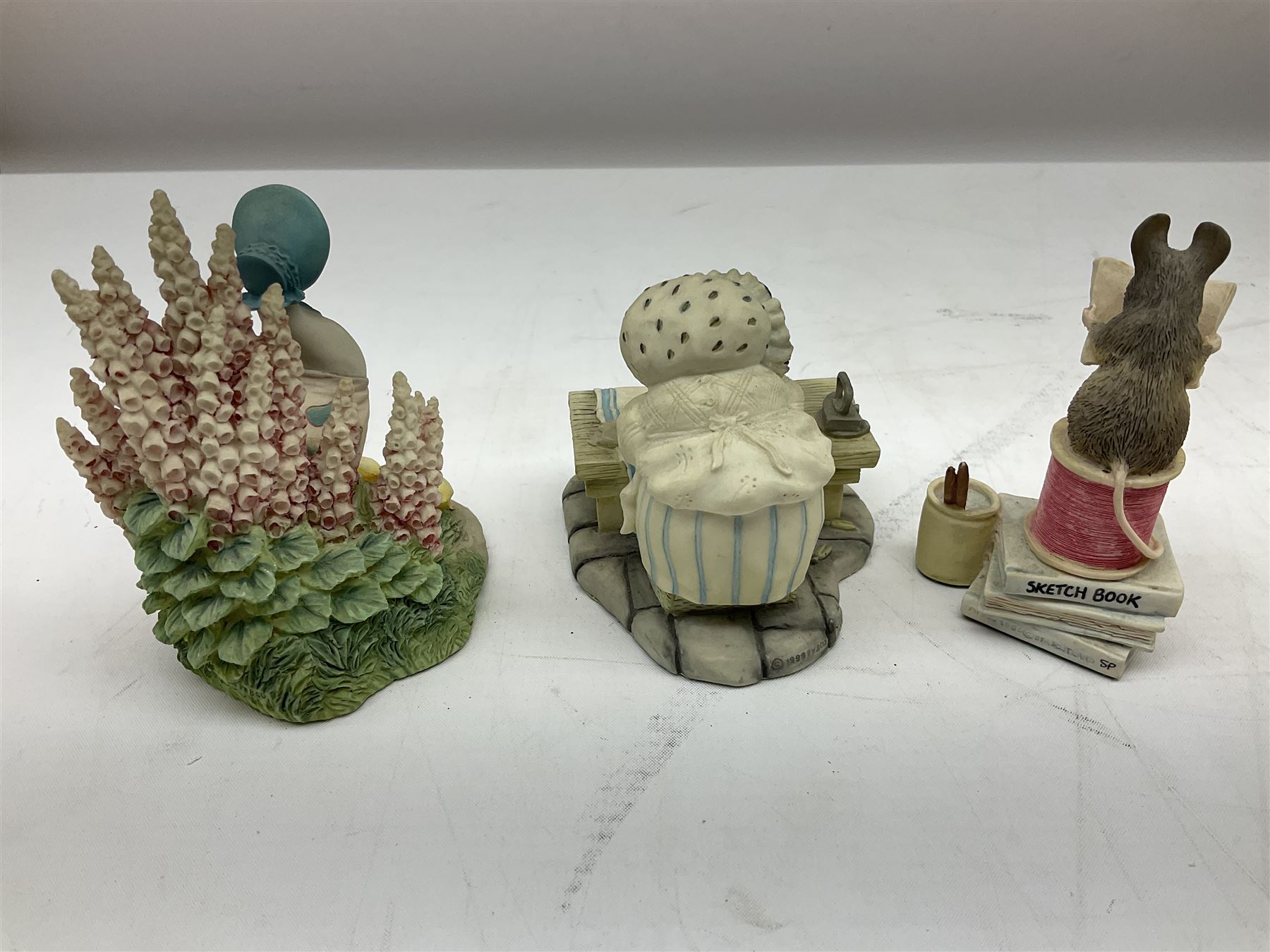 Border Fine Arts Beatrix Potter figures, to include Tableau no. 669814, The Tale of Ginger and Pickles no.A0460, Peter Rabbit in the Garden 739499, Mr Jeremy Fisher A0621, Tabitha Twitchit Brushing Kittens A0625, many with original boxes  