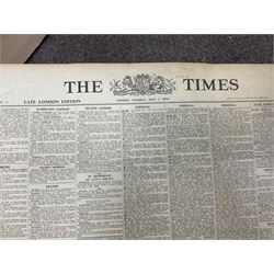 The Times Newspaper; an archive of The Times newspapers bound as five albums comprising, 1930 July & August, 1924, May & June, 1932 May & June, 1934 May & June, 1935 May & June