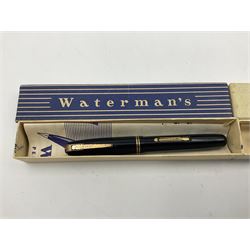Five Waterman's fountain pens, to include Ideal, 152V, 701 etc, four with 14ct gold nibs
