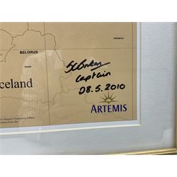 'Northern Europe to Iceland', 20th century sea chart / map signed in pen and dated 2010, 41cm x 58cm