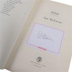 Ian McEwan signed first edition books, comprising Waterstones Edition On Chisel Beach, Solar, Atonement, Amsterdam, Saturday and Lessons