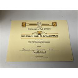 Minerva Collection The Golden Mask of Tutankhamun limited edition lamp: with certificate and shade, H46cm