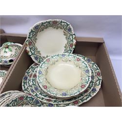 Royal Cauldon Evesham pattern dinner wares, including dinner plates, tureens, egg cups, bowls, sides plates and saucers