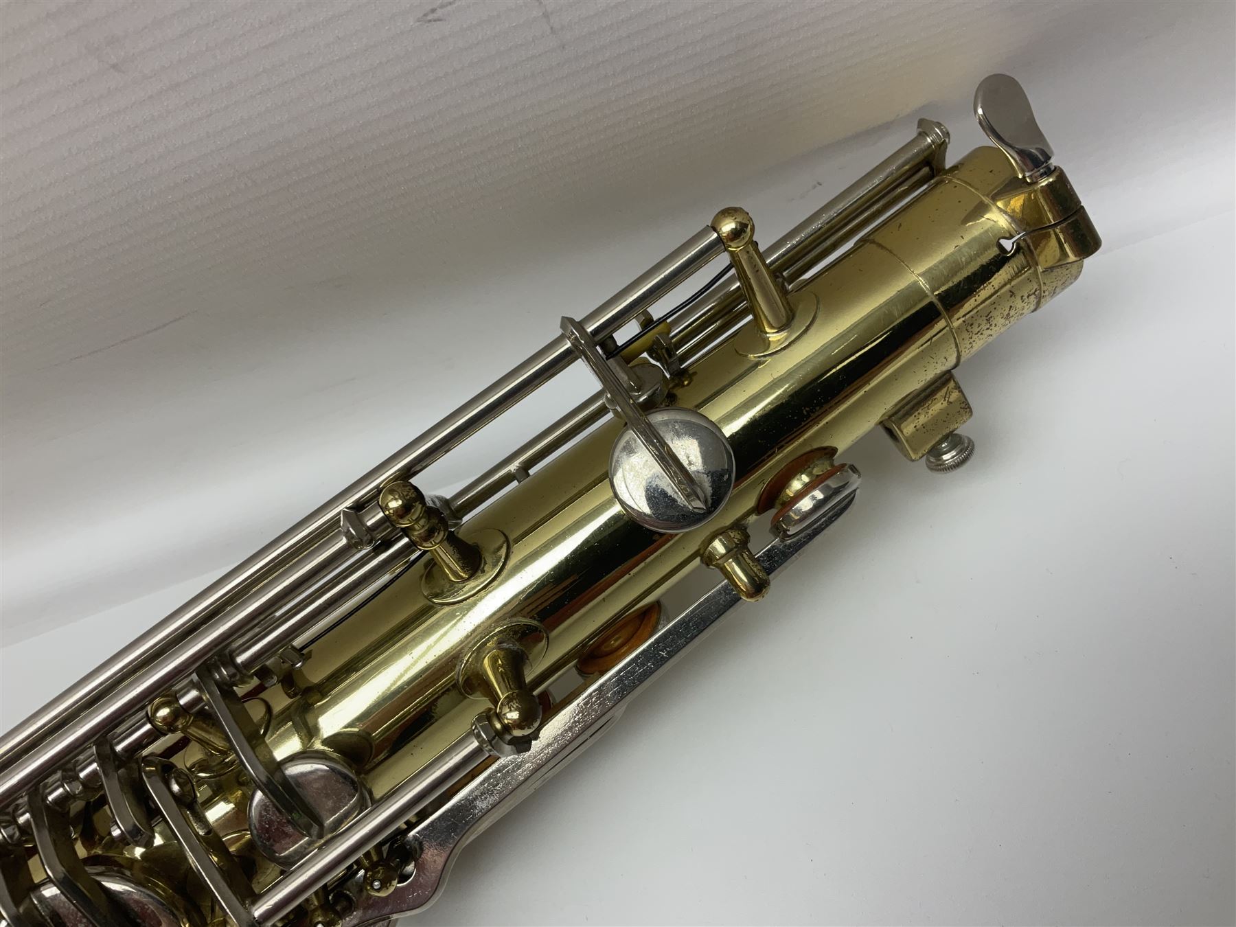 Czechoslovakian Corton tenor saxophone, probably 1970s/80s, serial no.132621; in fitted carrying case with crook and two mouthpieces