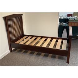 Hardwood vertical latted 3' single bedstead