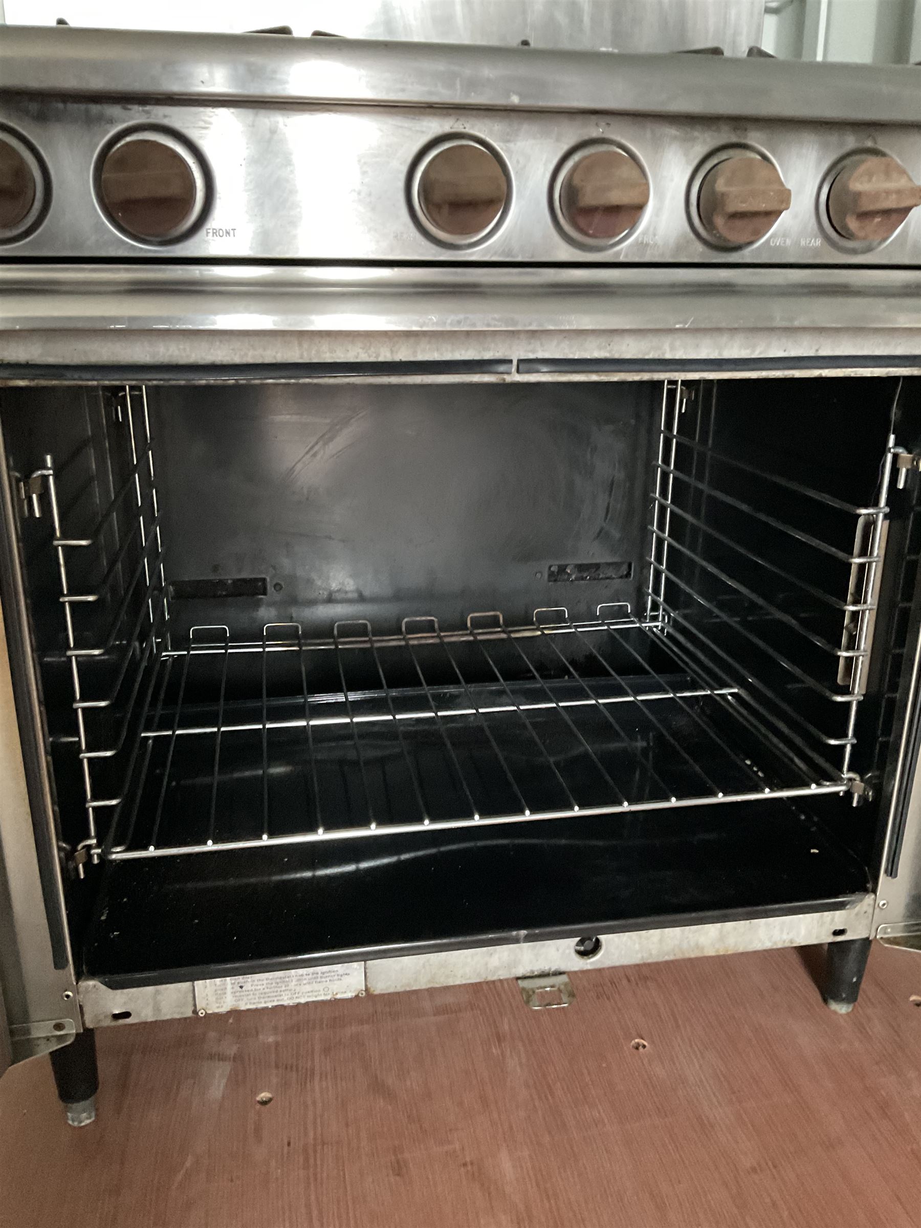  Moorwoood Vulcan Gas, six burner range oven - THIS LOT IS TO BE COLLECTED BY APPOINTMENT FROM DUGGLEBY STORAGE, GREAT HILL, EASTFIELD, SCARBOROUGH, YO11 3TX