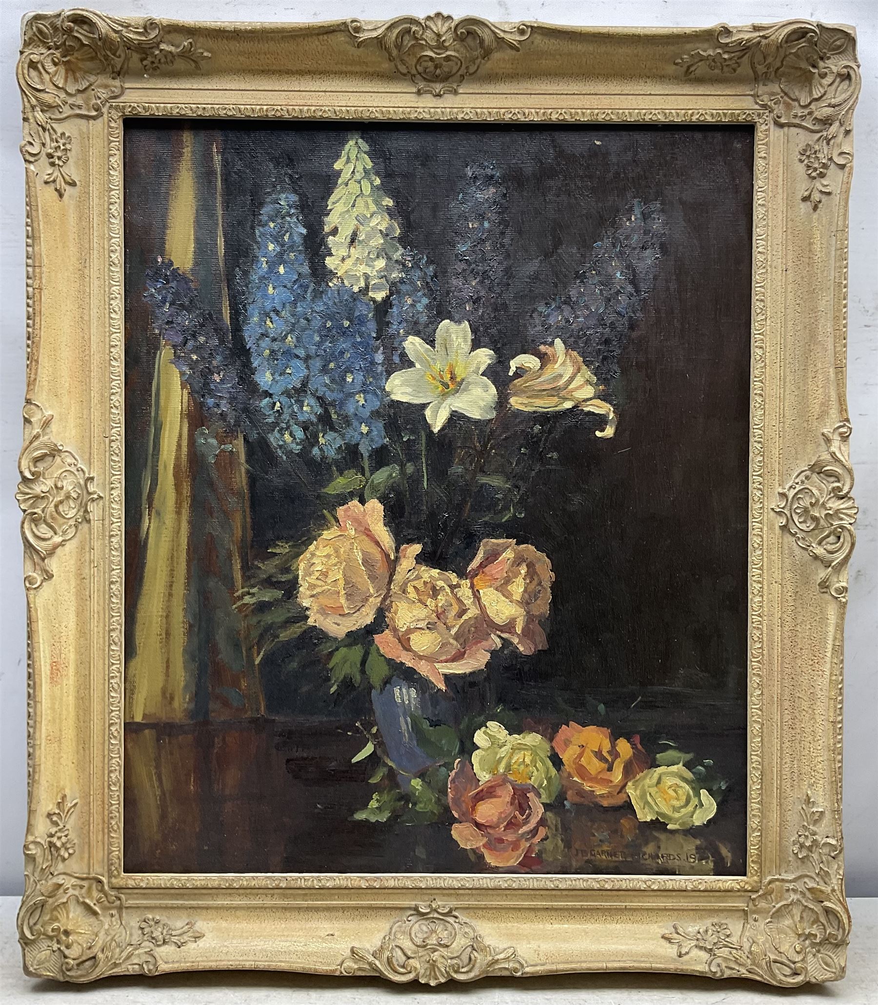 J B Garner Richards (British exh.1928-1939): Still Life of Flowers, oil on canvas signed and dated 1939, 59cm x 49cm