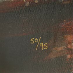 Lesley Anne-Derks (British 1977-): 'Symphony of Lights', limited edition embellished colour print on canvas signed and numbered 50/95, with certificate of authenticity 67cm x 102cm