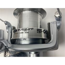 Four fixed spool reels, all in original boxes, comprising Shimano Ultegra 5500 XSD, with spare spool, Mitchell Autosurf 700, with spare spool, Shimano Sedona 600 FB with spare spool and D.A.M Quick 5001