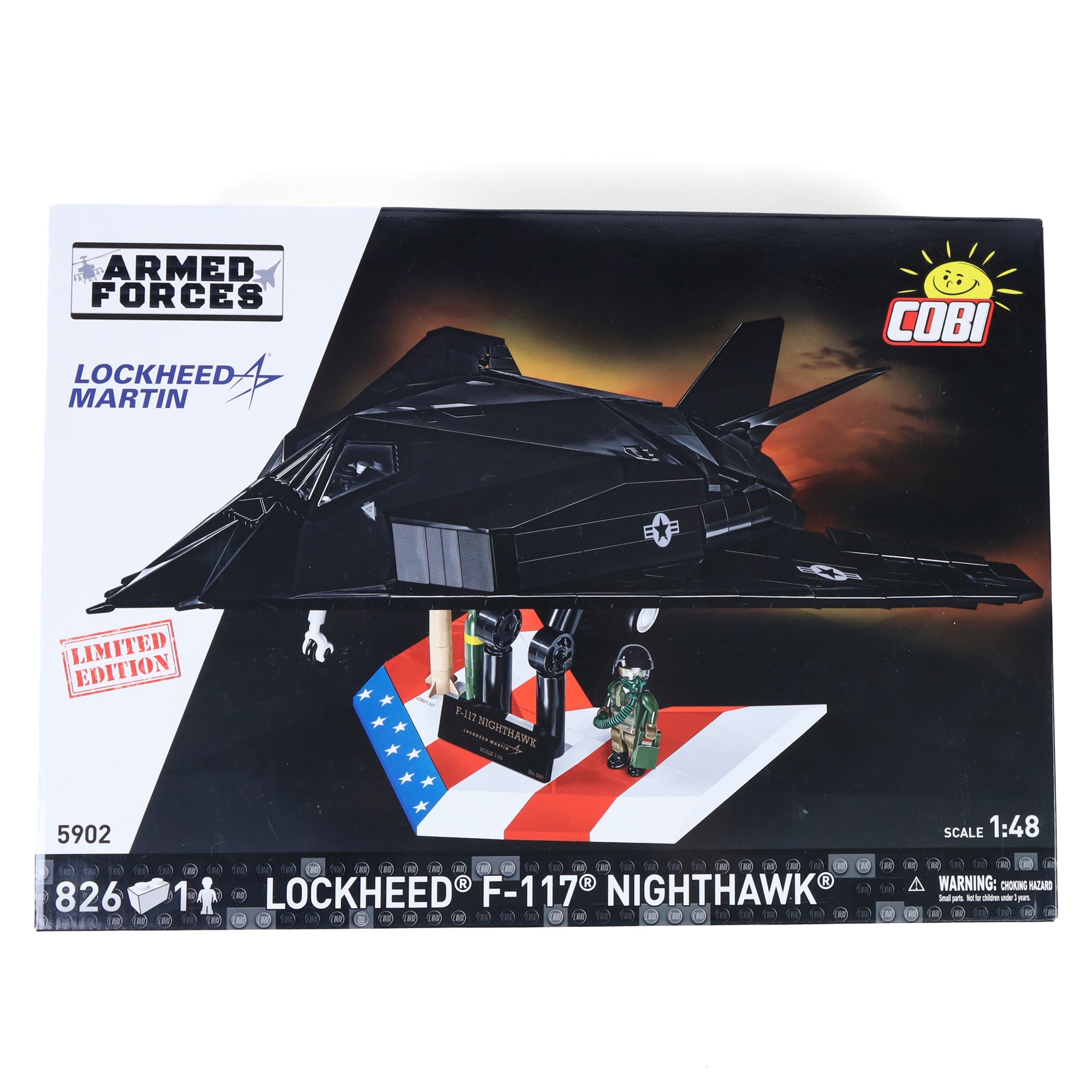 Two Cobi Bricks 1:48 scale Armed Forces model aircraft sets, comprising limited edition no. 5902 Lockheed F-117 Nighthawk and executive edition no. 5890 Lockheed SR-71 Blackbird, both in sealed boxes