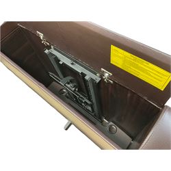 SuperKing 6’ tv bed upholstered in brown faux leather