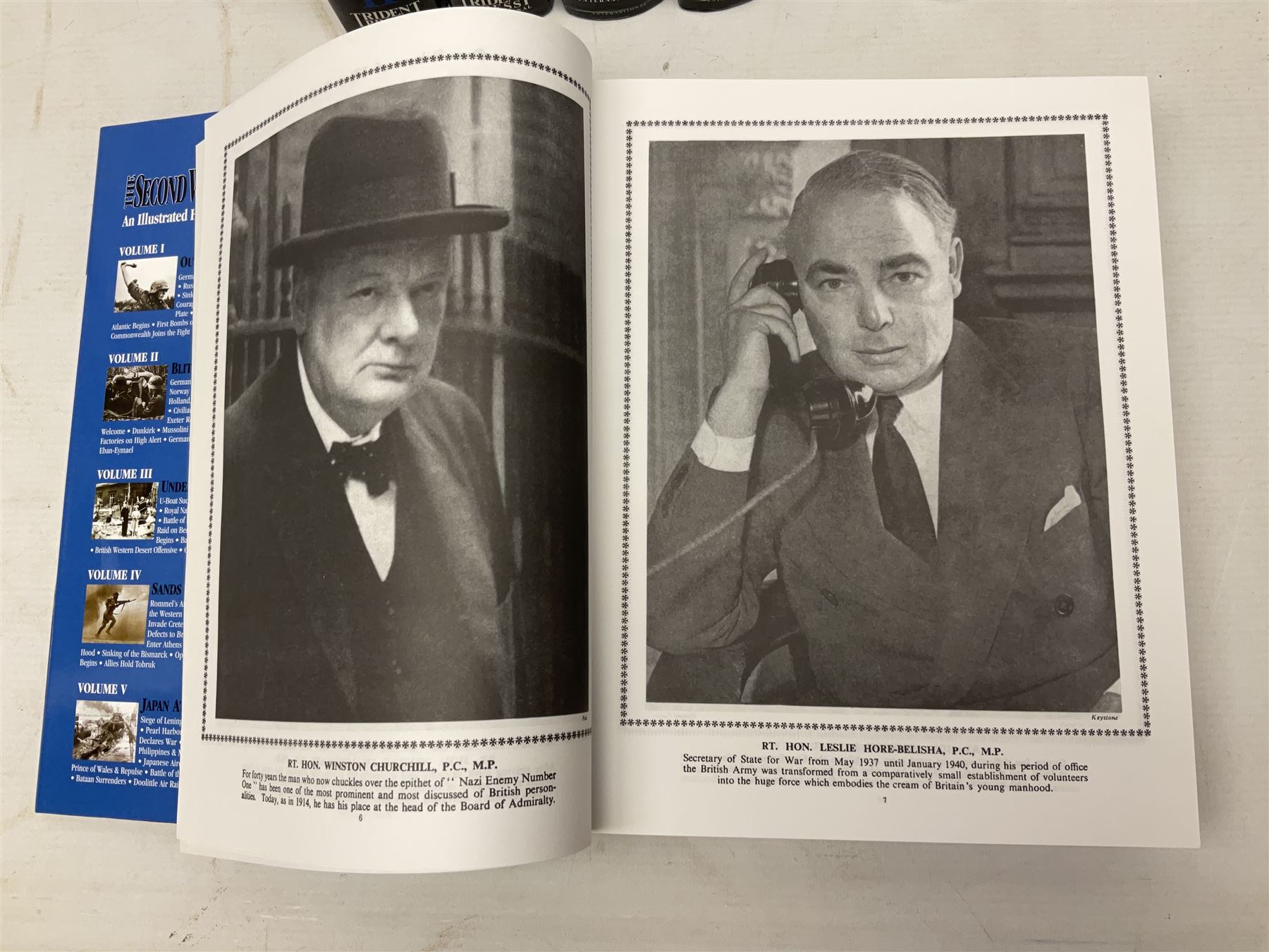 Trident Press: The Second World War - An Illustrated History of WWII. 2000. Ten volumes being a complete facsimile reprint of Hammerton's WW2 periodical 'The War Illustrated' from Vol 1 No 1 16th September 1939 to Vol 10 No 255 11th April 1947; all with dustjackets (10)