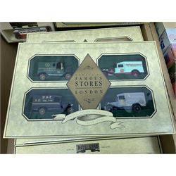 Lledo Railway Express Parcel Van of the 1930's sets, British Army Collection 1939, Exchange & Mart, Days Gone box sets and others in two boxes (37)