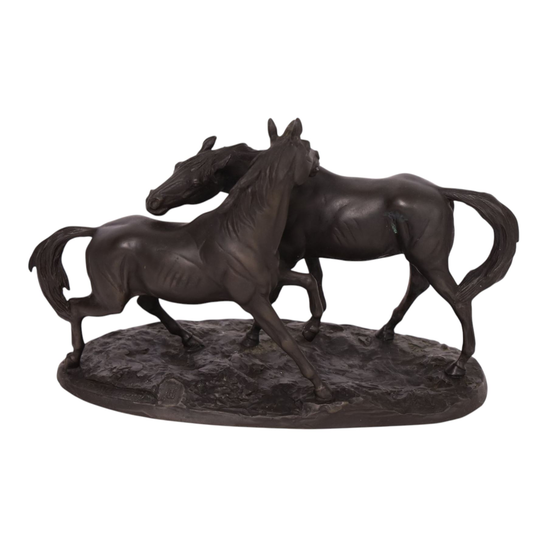After David Geenty, composite figure At the Start, together with two Heredities figures, Mare and Stallion and Setter,  largest H28cm