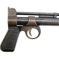 Webley Junior .177 air pistol, batch 385, the air chamber marked 'The Webley 