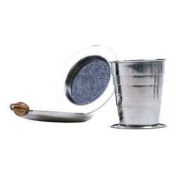 The Dalvey Pocket Cup, together with two Abbeydale pewter hip flasks and 1960's Services army pocket watch 