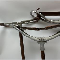 Adjustable Gamebird shooting stick, together with Mills Munitions shooting stick, Featherwate shooting stick, five others and two wooden walking sticks.  